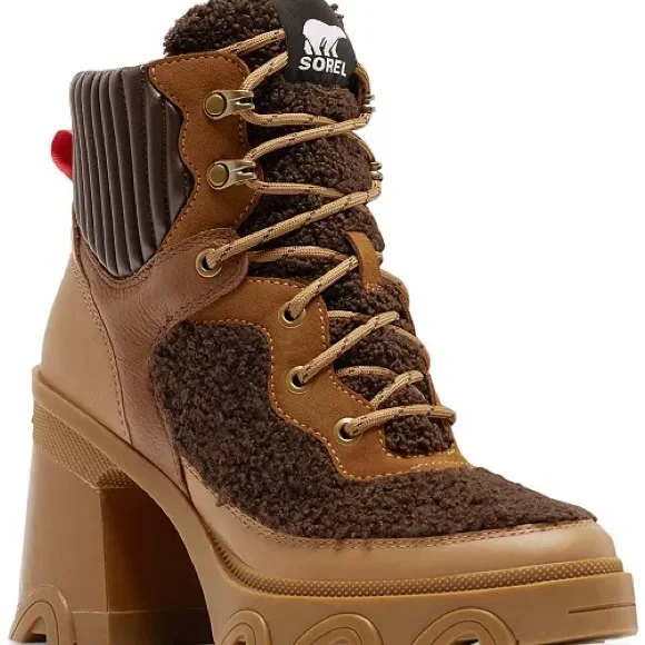 SOREL Brex Cozy Mixed-Media Lace-Up Booties - Picture 7 of 9